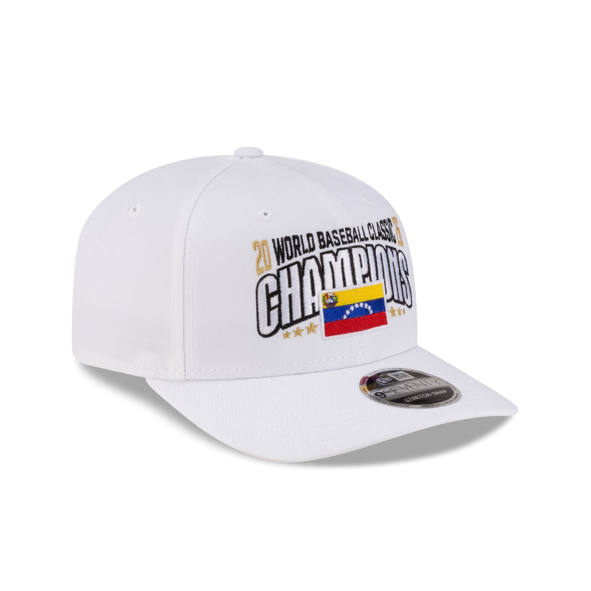 New Era Venezuela 2026 World Baseball Classic Champions 9SEVENTY Stretch-Snap Hat – White Official Cap
