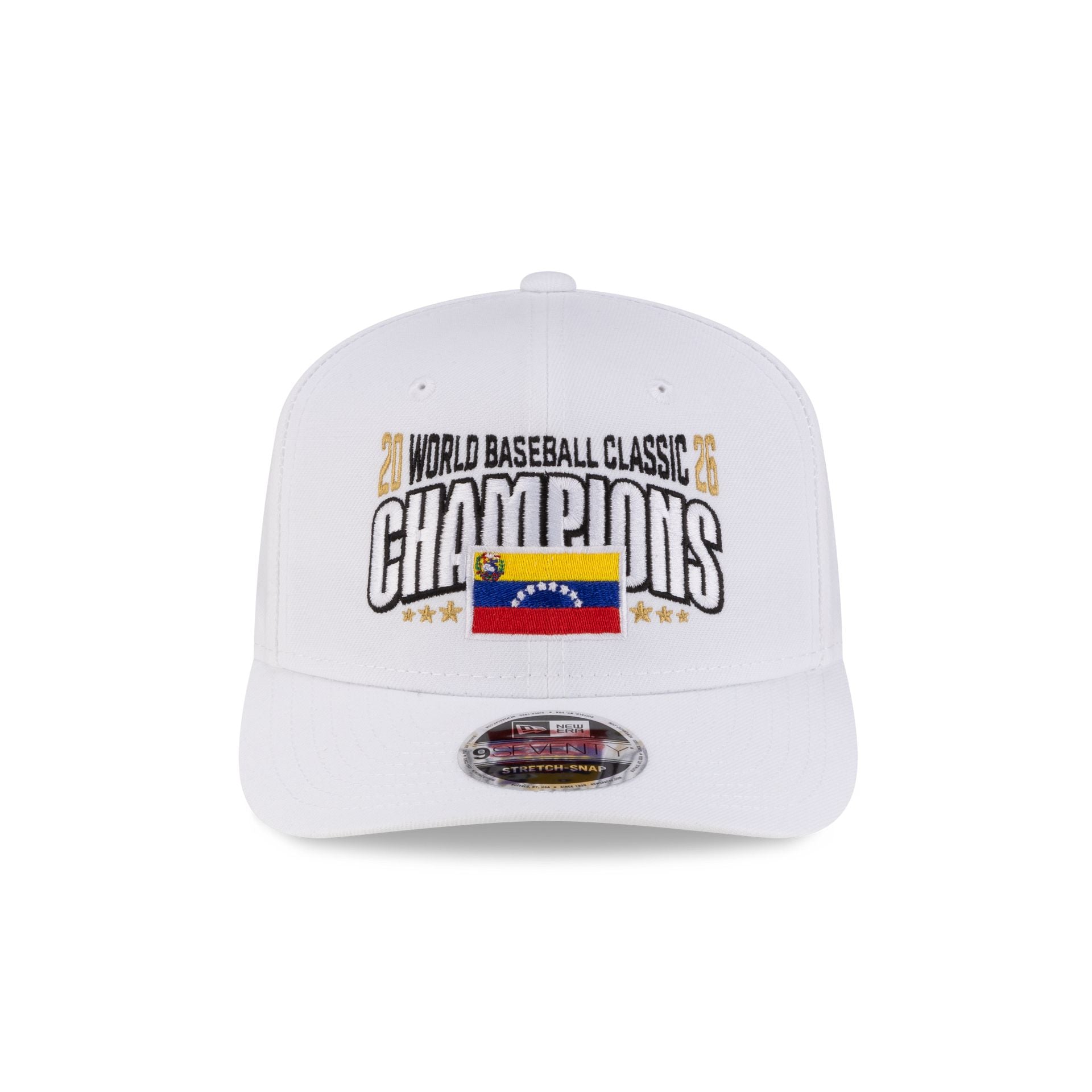 New Era Venezuela 2026 World Baseball Classic Champions 9SEVENTY Stretch-Snap Hat – White Official Cap